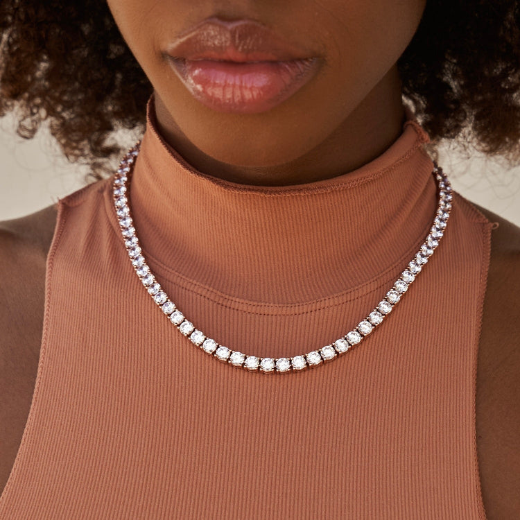 Diamond Tennis Necklace in Rose Gold 5mm GLD Sandbox Store